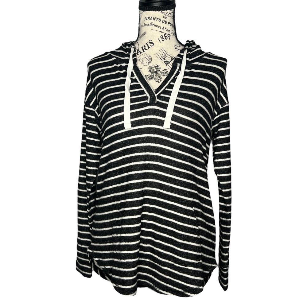 Market & Spruce (XS) Kallon Brushed Knit Striped Hooded Sweatshirt - Stitch Fix